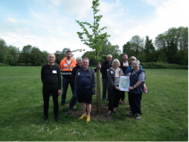 Here’s our happy band of Rotarians at a school in Canterbury – where we’re working on an environmental education project to improve the outside learning facilities.